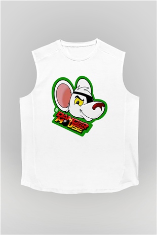 Danger Mouse Beyaz Unisex Kolsuz Tişört