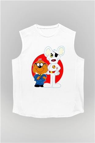 Danger Mouse Beyaz Unisex  Kolsuz Tişört