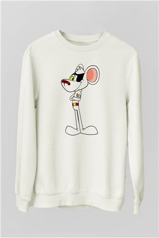 Danger Mouse Beyaz Unisex Sweatshirt