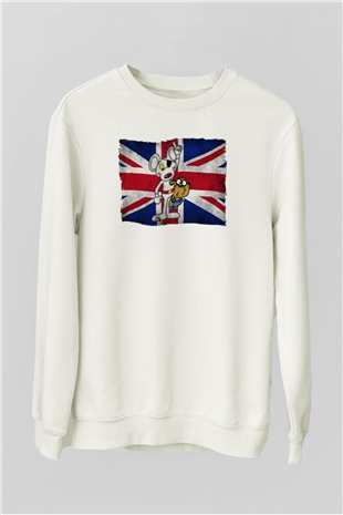 Danger Mouse Beyaz Unisex Sweatshirt