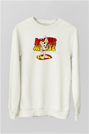 Danger Mouse Beyaz Unisex Sweatshirt