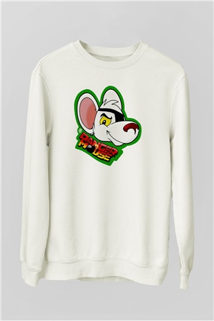 Danger Mouse Beyaz Unisex Sweatshirt