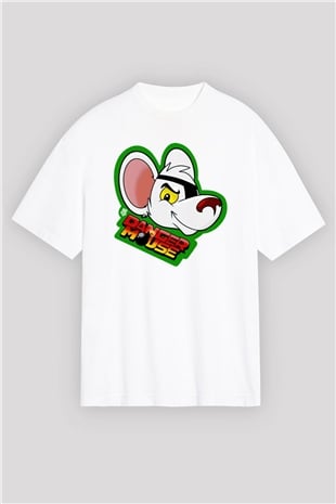 Danger Mouse Beyaz Oversize Tişört Oversize T-shirt