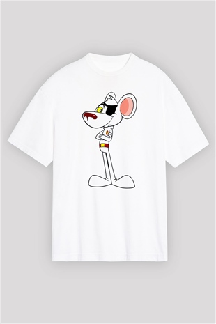 Danger Mouse Beyaz Oversize Tişört Oversize T-shirt