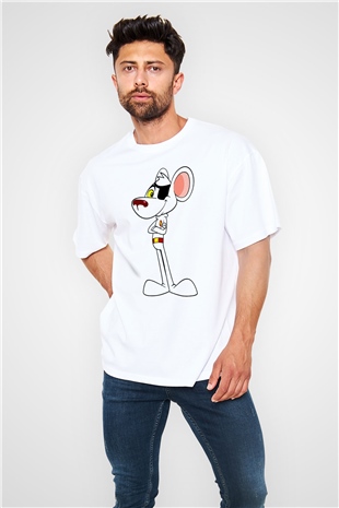 Danger Mouse Beyaz Oversize Tişört Oversize T-shirt