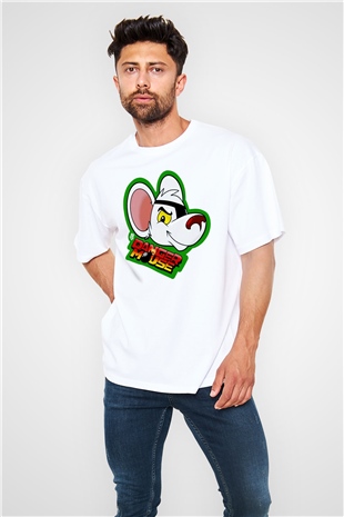 Danger Mouse Beyaz Oversize Tişört Oversize T-shirt