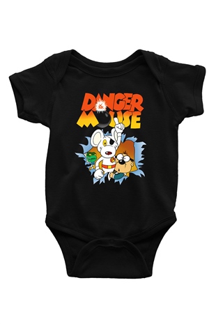 Danger Mouse Siyah Bebek Body - Zıbın
