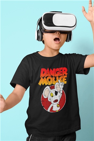 Danger Mouse Siyah Unisex  Çocuk Tişört