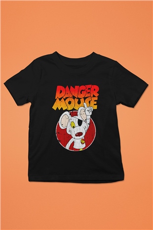 Danger Mouse Siyah Unisex  Çocuk Tişört