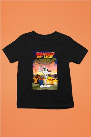 Danger Mouse Siyah Unisex  Çocuk Tişört