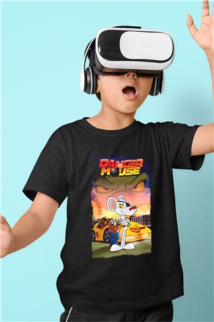 Danger Mouse Siyah Unisex  Çocuk Tişört