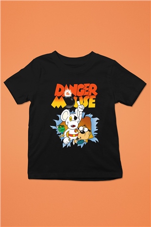 Danger Mouse Siyah Unisex  Çocuk Tişört