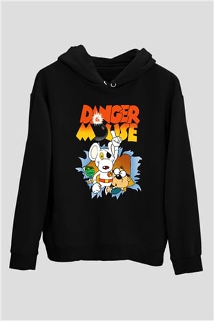 Danger Mouse Siyah Unisex Hoodie