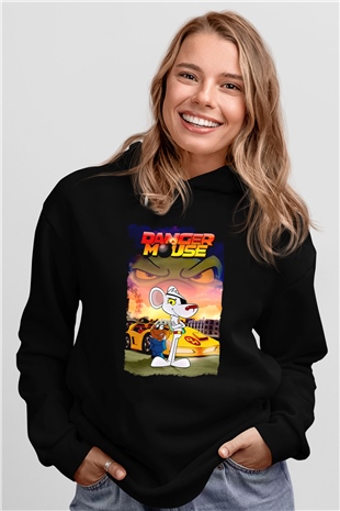 Danger Mouse Siyah Unisex Hoodie