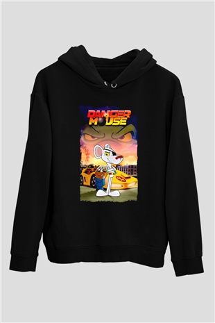 Danger Mouse Siyah Unisex Hoodie