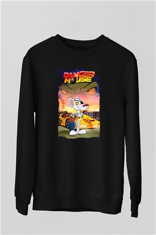 Danger Mouse Siyah Unisex  Sweatshirt