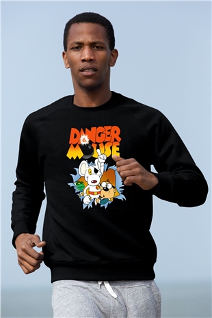 Danger Mouse Siyah Unisex  Sweatshirt