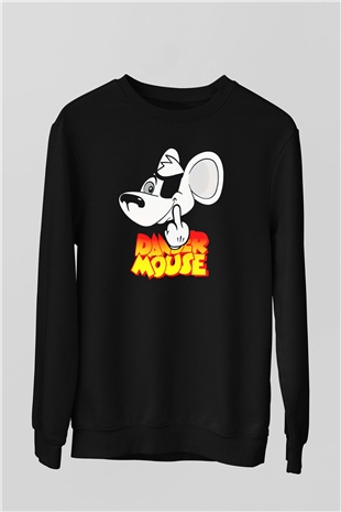Danger Mouse Siyah Unisex  Sweatshirt
