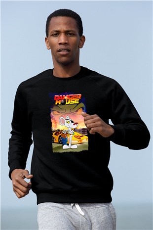 Danger Mouse Siyah Unisex  Sweatshirt