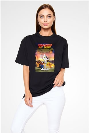 Danger Mouse Siyah Oversize Tişört