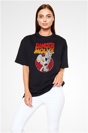 Danger Mouse Siyah Oversize Tişört