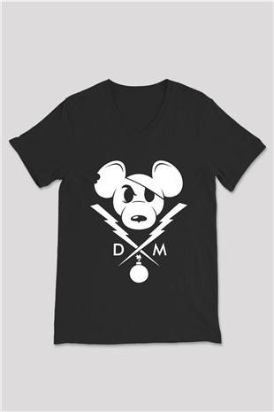 Danger Mouse Siyah Unisex  V Yaka Tişört