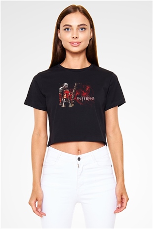 Dantes Inferno Siyah  Crop Top Tişört