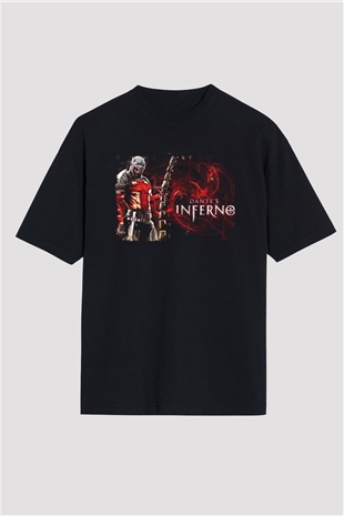 Dantes Inferno Siyah Oversize Tişört Oversize T-shirt