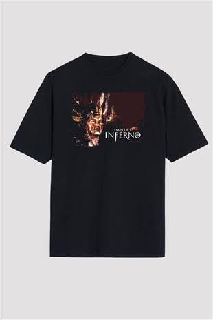 Dantes Inferno Siyah Oversize Tişört Oversize T-shirt