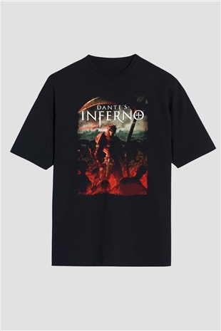 Dantes Inferno Siyah Oversize Tişört Oversize T-shirt