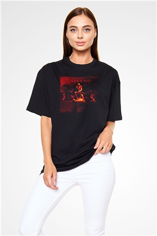 Dantes Inferno Siyah Oversize Tişört Oversize T-shirt