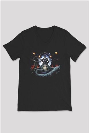 Dantes Inferno Siyah Unisex V Yaka Tişört