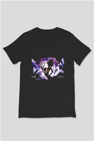 Dantes Inferno Siyah Unisex V Yaka Tişört