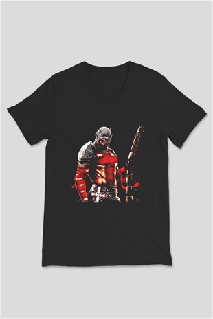 Dantes Inferno Siyah Unisex V Yaka Tişört T-Shirt