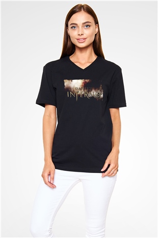 Dantes Inferno Siyah Unisex V Yaka Tişört