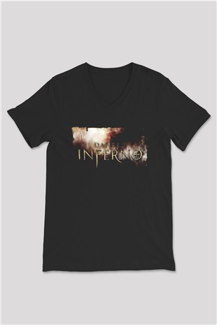 Dantes Inferno Siyah Unisex V Yaka Tişört