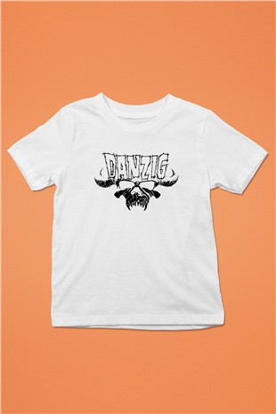 Danzig Baskılı Beyaz Unisex Çocuk Tişört