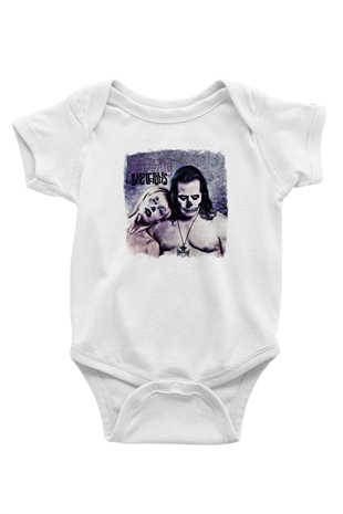 Danzig Baskılı Unisex Beyaz Bebek Body - Zıbın