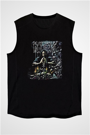 Danzig Baskılı Unisex Siyah Kolsuz Tişört