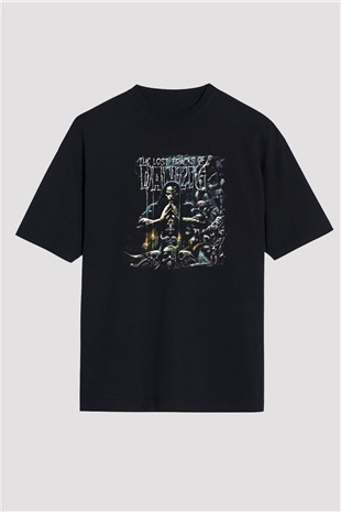 Danzig Baskılı Unisex Siyah Oversize Tişört