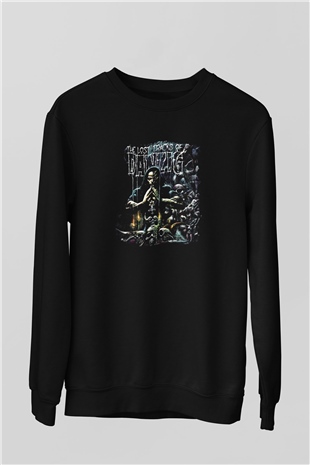 Danzig Baskılı Unisex Siyah Sweatshirt