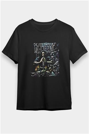 Danzig Baskılı Unisex Siyah Tişört