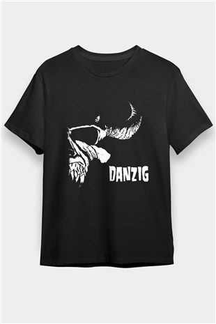 Danzig Baskılı Unisex Siyah Tişört