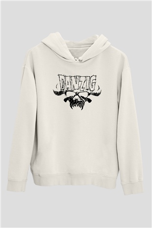 Danzig Beyaz Unisex Kapşonlu Sweatshirt
