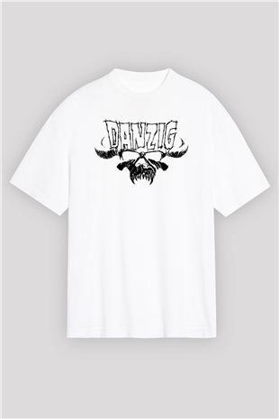 Danzig Beyaz Unisex Oversize Tişört T-Shirt