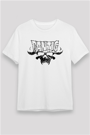 Danzig Beyaz Unisex Tişört T-Shirt - TişörtFabrikası