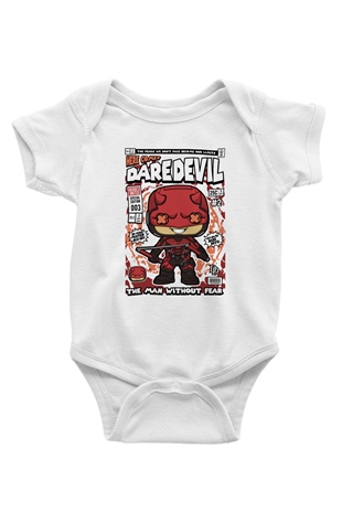Dare Devil Baskılı Unisex Beyaz Bebek Body - Zıbın