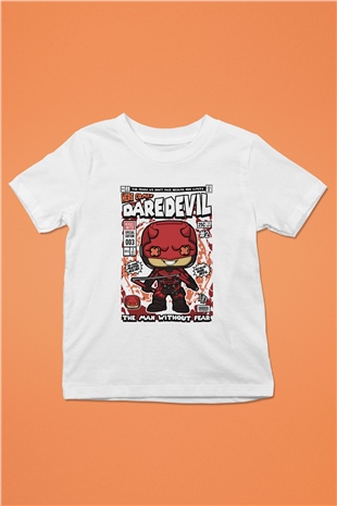 Dare Devil Baskılı Unisex Beyaz Çocuk Tişört