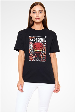 Dare Devil Baskılı Unisex Siyah Tişört