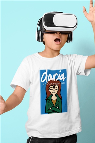 Daria Baskılı Beyaz Unisex Çocuk Tişört